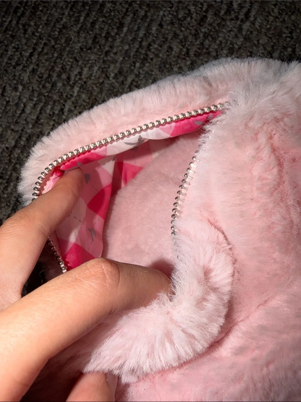 Plush Pink Playboy Backpack with Pom Keychain